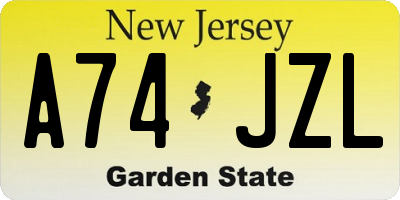 NJ license plate A74JZL