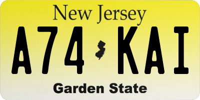 NJ license plate A74KAI