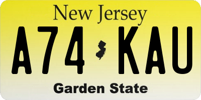 NJ license plate A74KAU