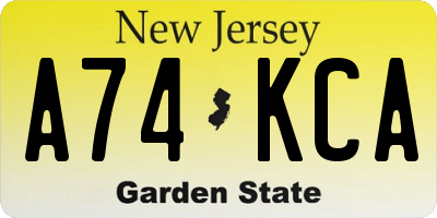 NJ license plate A74KCA