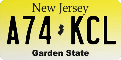 NJ license plate A74KCL