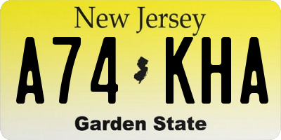 NJ license plate A74KHA