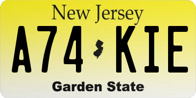 NJ license plate A74KIE