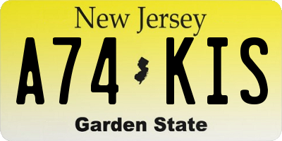 NJ license plate A74KIS