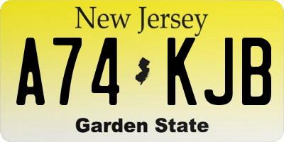 NJ license plate A74KJB