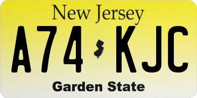 NJ license plate A74KJC