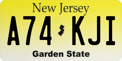 NJ license plate A74KJI