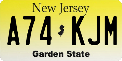 NJ license plate A74KJM
