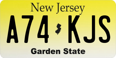 NJ license plate A74KJS
