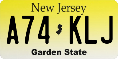 NJ license plate A74KLJ
