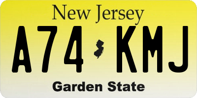 NJ license plate A74KMJ