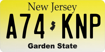 NJ license plate A74KNP