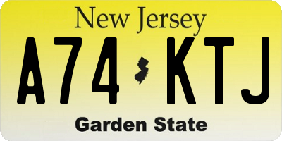 NJ license plate A74KTJ