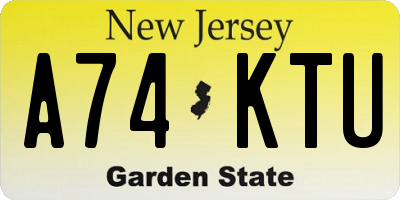 NJ license plate A74KTU