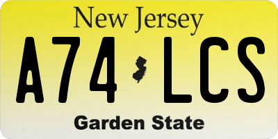 NJ license plate A74LCS