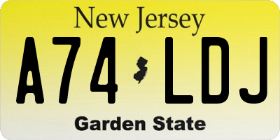 NJ license plate A74LDJ
