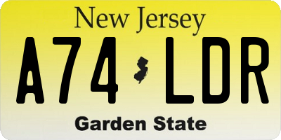 NJ license plate A74LDR