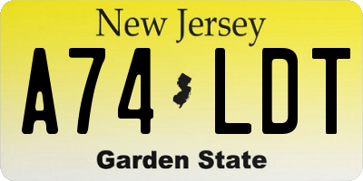 NJ license plate A74LDT