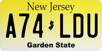 NJ license plate A74LDU
