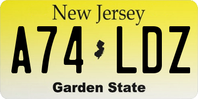 NJ license plate A74LDZ