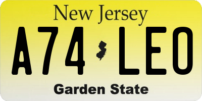 NJ license plate A74LEO