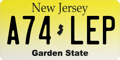 NJ license plate A74LEP