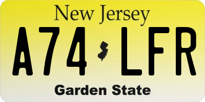 NJ license plate A74LFR