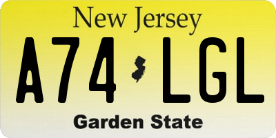 NJ license plate A74LGL