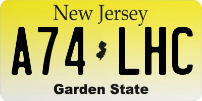 NJ license plate A74LHC