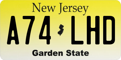 NJ license plate A74LHD