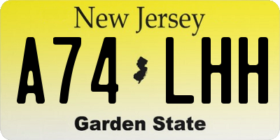 NJ license plate A74LHH