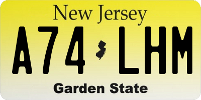 NJ license plate A74LHM