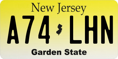 NJ license plate A74LHN