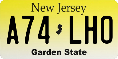 NJ license plate A74LHO