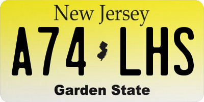 NJ license plate A74LHS