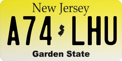 NJ license plate A74LHU