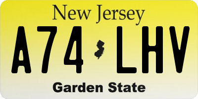 NJ license plate A74LHV