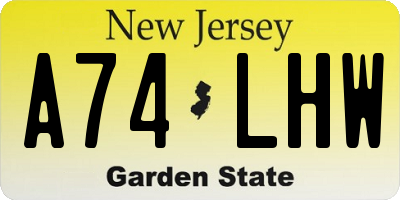 NJ license plate A74LHW