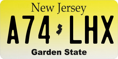 NJ license plate A74LHX
