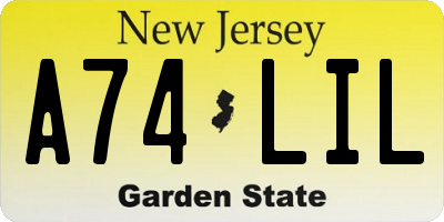 NJ license plate A74LIL