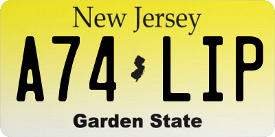 NJ license plate A74LIP