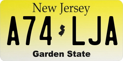 NJ license plate A74LJA