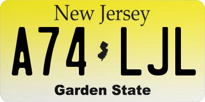 NJ license plate A74LJL