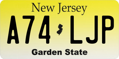 NJ license plate A74LJP