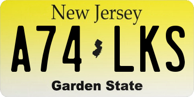 NJ license plate A74LKS