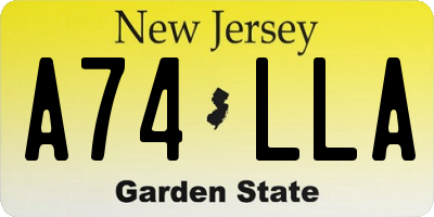 NJ license plate A74LLA