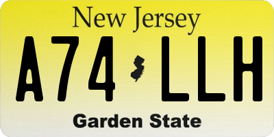 NJ license plate A74LLH