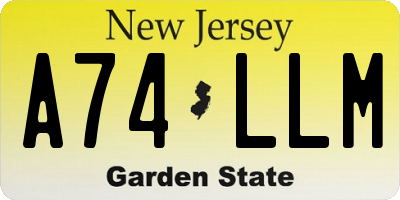 NJ license plate A74LLM
