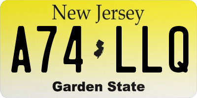 NJ license plate A74LLQ
