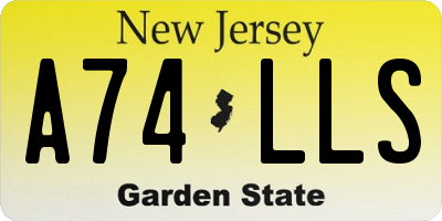 NJ license plate A74LLS